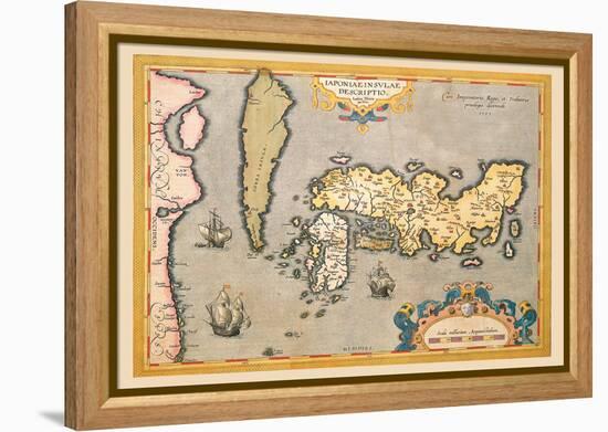 Map of Japan-Abraham Ortelius-Framed Stretched Canvas