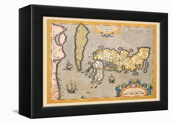 Map of Japan-Abraham Ortelius-Framed Stretched Canvas