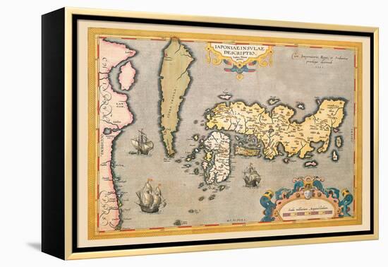 Map of Japan-Abraham Ortelius-Framed Stretched Canvas