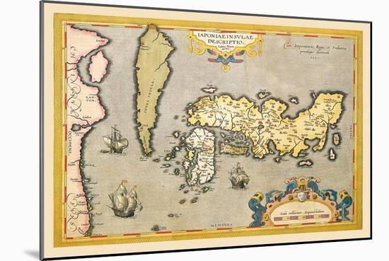 Map of Japan-Abraham Ortelius-Mounted Art Print