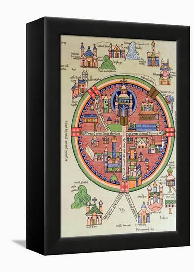 Map of Jerusalem and Palestine, Including the Sacred Sites and the Temple of Solomon-null-Framed Premier Image Canvas