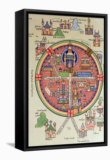 Map of Jerusalem and Palestine, Including the Sacred Sites and the Temple of Solomon-null-Framed Premier Image Canvas