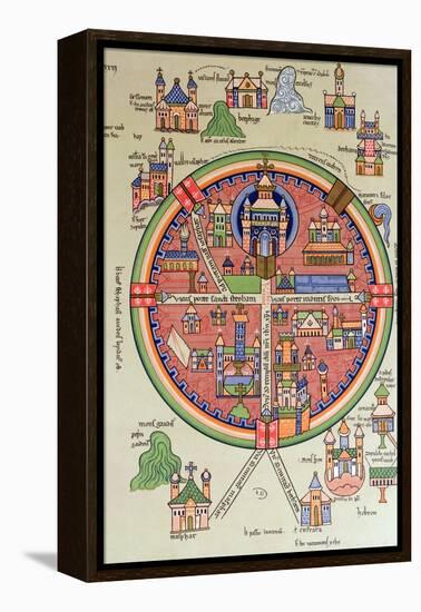 Map of Jerusalem and Palestine, Including the Sacred Sites and the Temple of Solomon-null-Framed Premier Image Canvas