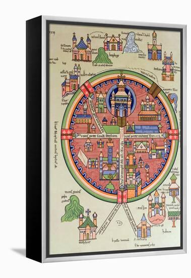 Map of Jerusalem and Palestine, Including the Sacred Sites and the Temple of Solomon-null-Framed Premier Image Canvas