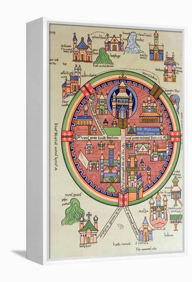 Map of Jerusalem and Palestine, Including the Sacred Sites and the Temple of Solomon-null-Framed Premier Image Canvas