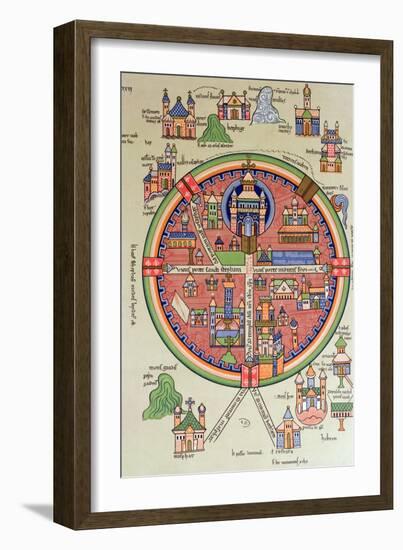 Map of Jerusalem and Palestine, Including the Sacred Sites and the Temple of Solomon-null-Framed Giclee Print