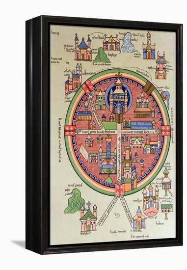 Map of Jerusalem and Palestine, Including the Sacred Sites and the Temple of Solomon-null-Framed Premier Image Canvas