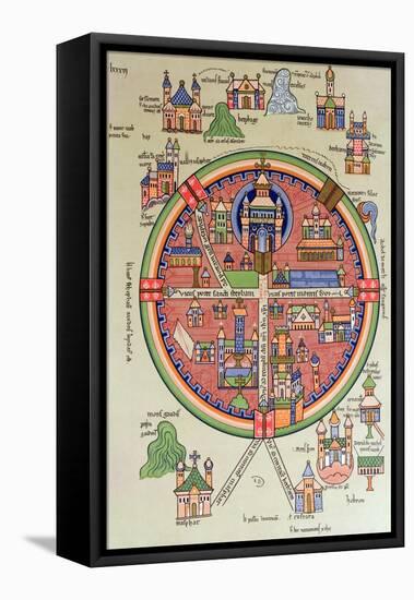 Map of Jerusalem and Palestine, Including the Sacred Sites and the Temple of Solomon-null-Framed Premier Image Canvas