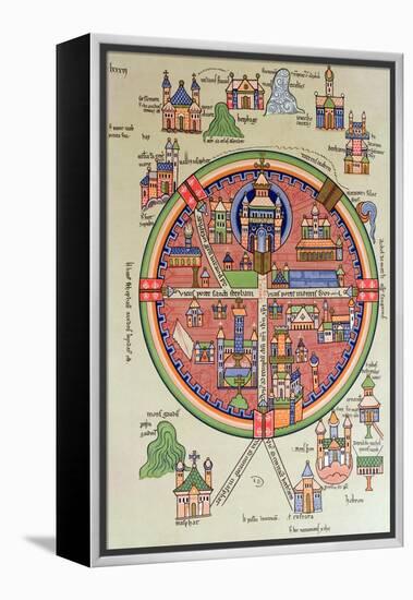 Map of Jerusalem and Palestine, Including the Sacred Sites and the Temple of Solomon-null-Framed Premier Image Canvas