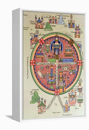 Map of Jerusalem and Palestine, Including the Sacred Sites and the Temple of Solomon-null-Framed Premier Image Canvas