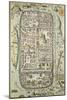 Map of Jerusalem and the Surrounding Area, from Civitates Orbis Terrarum by Georg Braun-Joris Hoefnagel-Mounted Giclee Print