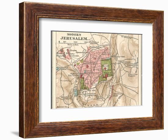 Map of Jerusalem (C. 1900), Maps-Encyclopaedia Britannica-Framed Premium Giclee Print