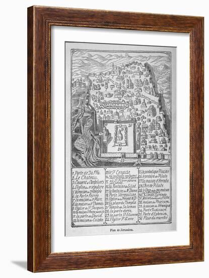 Map of Jerusalem During Ibn Batuta's Travels-null-Framed Art Print