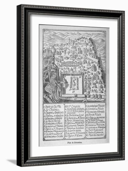 Map of Jerusalem During Ibn Batuta's Travels-null-Framed Art Print