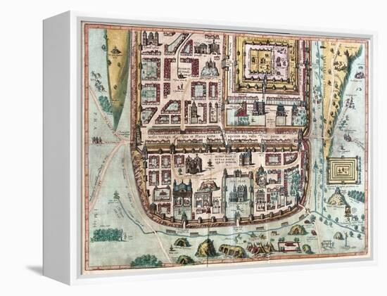 Map of Jerusalem from Civitates Orbis Terrarum-null-Framed Premier Image Canvas