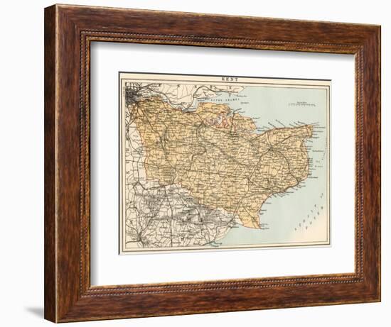 Map of Kent, England, 1870s-null-Framed Giclee Print