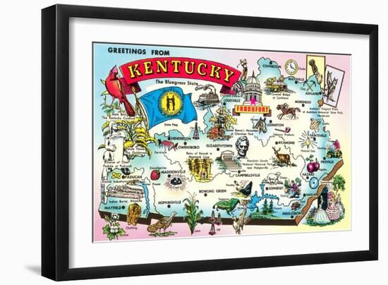 Map of Kentucky-null-Framed Art Print