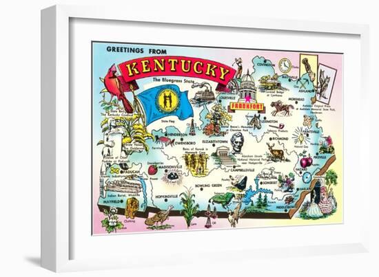Map of Kentucky-null-Framed Art Print