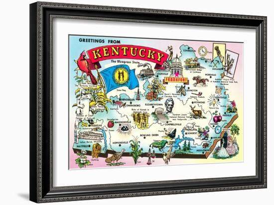 Map of Kentucky-null-Framed Art Print