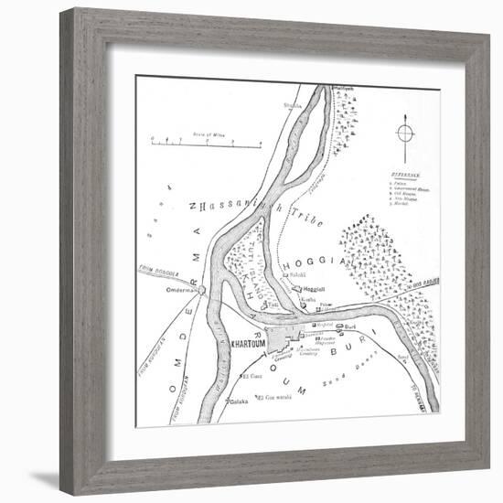 'Map of Khartoum and Vicinity', c1885-Unknown-Framed Giclee Print