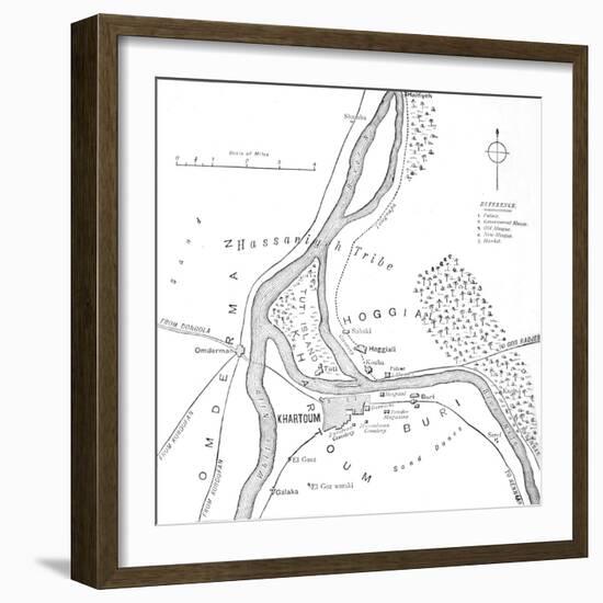 'Map of Khartoum and Vicinity', c1885-Unknown-Framed Giclee Print