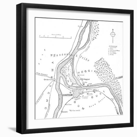 'Map of Khartoum and Vicinity', c1885-Unknown-Framed Giclee Print