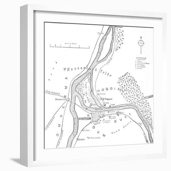 'Map of Khartoum and Vicinity', c1885-Unknown-Framed Giclee Print