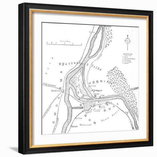 'Map of Khartoum and Vicinity', c1885-Unknown-Framed Giclee Print