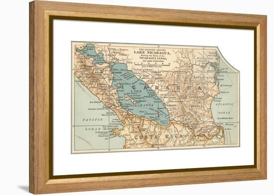 Map of Lake Nicaragua (C. 1900), Maps-Encyclopaedia Britannica-Framed Premier Image Canvas