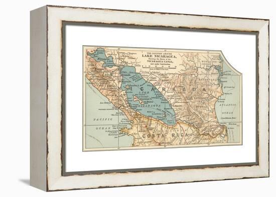 Map of Lake Nicaragua (C. 1900), Maps-Encyclopaedia Britannica-Framed Premier Image Canvas