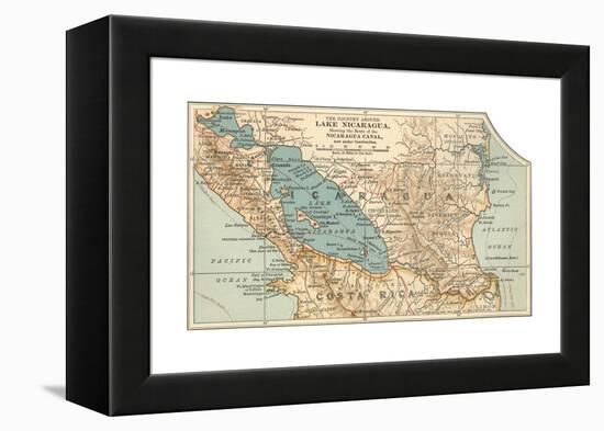 Map of Lake Nicaragua (C. 1900), Maps-Encyclopaedia Britannica-Framed Premier Image Canvas