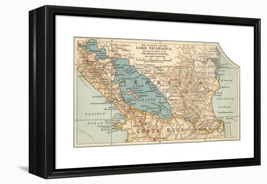 Map of Lake Nicaragua (C. 1900), Maps-Encyclopaedia Britannica-Framed Premier Image Canvas