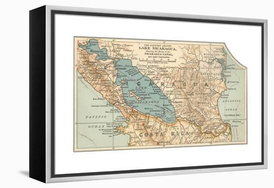 Map of Lake Nicaragua (C. 1900), Maps-Encyclopaedia Britannica-Framed Premier Image Canvas