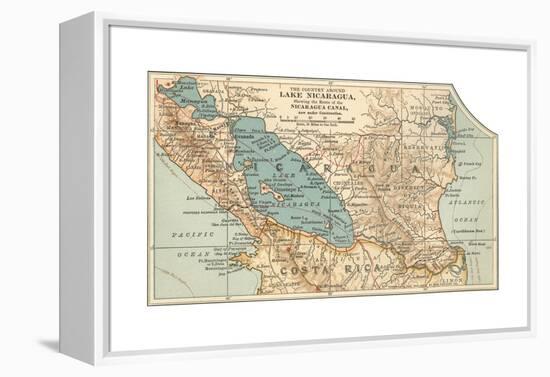 Map of Lake Nicaragua (C. 1900), Maps-Encyclopaedia Britannica-Framed Premier Image Canvas