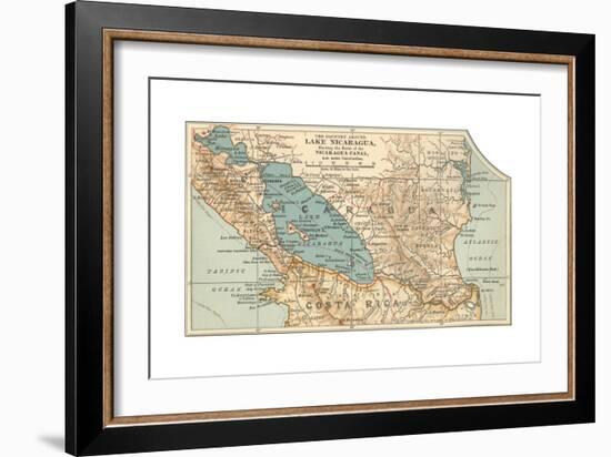 Map of Lake Nicaragua (C. 1900), Maps-Encyclopaedia Britannica-Framed Giclee Print