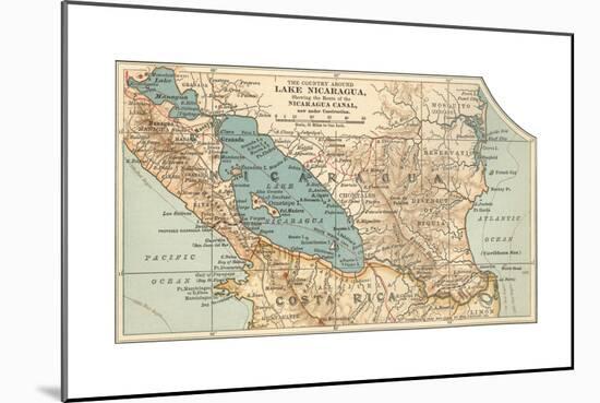 Map of Lake Nicaragua (C. 1900), Maps-Encyclopaedia Britannica-Mounted Giclee Print