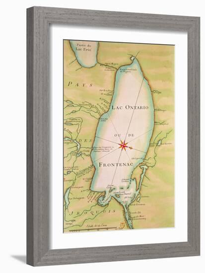 Map of Lake Ontario-null-Framed Giclee Print