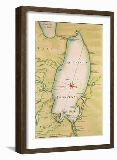 Map of Lake Ontario-null-Framed Giclee Print