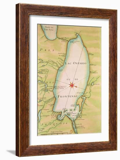 Map of Lake Ontario-null-Framed Giclee Print