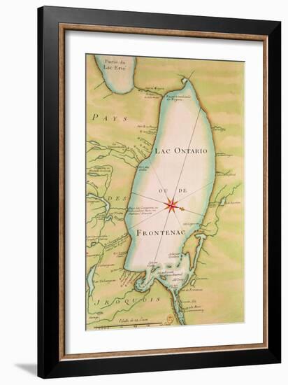 Map of Lake Ontario-null-Framed Giclee Print