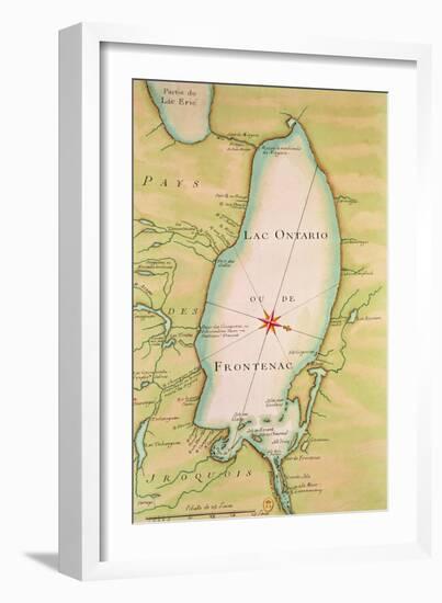 Map of Lake Ontario-null-Framed Giclee Print