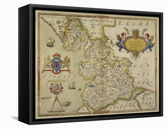 Map Of Lancashire-Christopher Saxton-Framed Premier Image Canvas