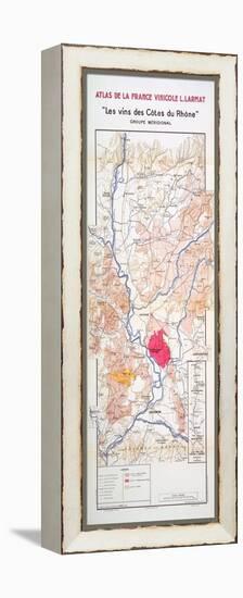 Map of 'Les Vins Des Cotes Du Rhone'-null-Framed Premier Image Canvas