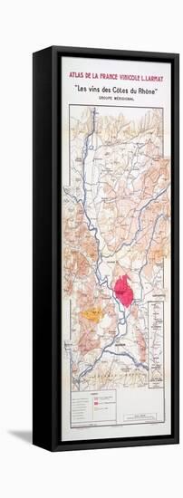 Map of 'Les Vins Des Cotes Du Rhone'-null-Framed Premier Image Canvas