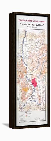 Map of 'Les Vins Des Cotes Du Rhone'-null-Framed Premier Image Canvas