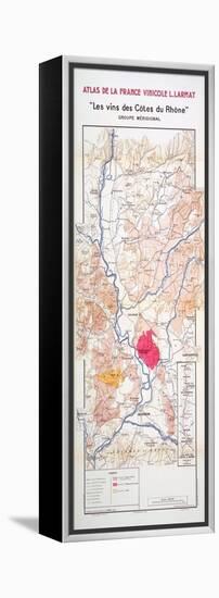 Map of 'Les Vins Des Cotes Du Rhone'-null-Framed Premier Image Canvas