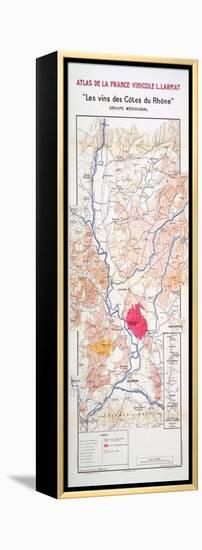 Map of 'Les Vins Des Cotes Du Rhone'-null-Framed Premier Image Canvas