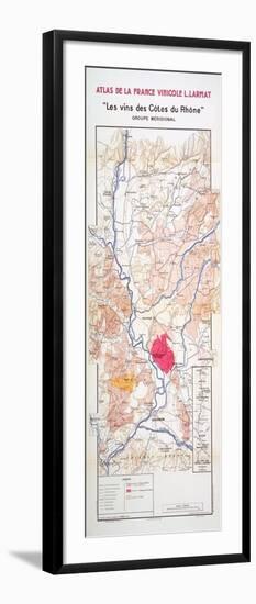 Map of 'Les Vins Des Cotes Du Rhone'-null-Framed Giclee Print