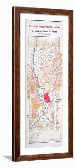 Map of 'Les Vins Des Cotes Du Rhone'-null-Framed Giclee Print