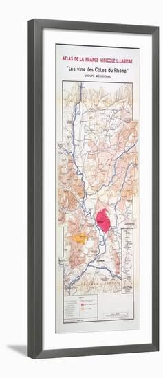 Map of 'Les Vins Des Cotes Du Rhone'-null-Framed Giclee Print